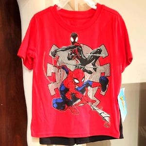 NEW BOYS Marvel Spider-Man Red Tee SHORT SLEEVE/SHORTS with Graphics
